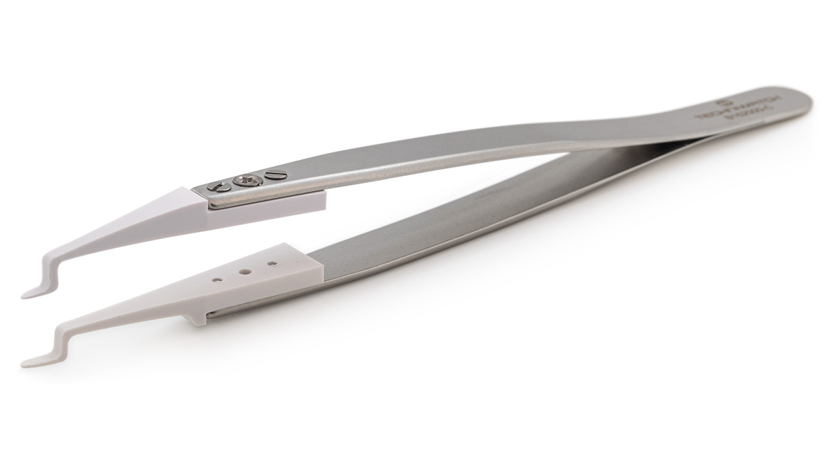 Pinzette AntiScratch, Polymerspitzen, abgewinkelt