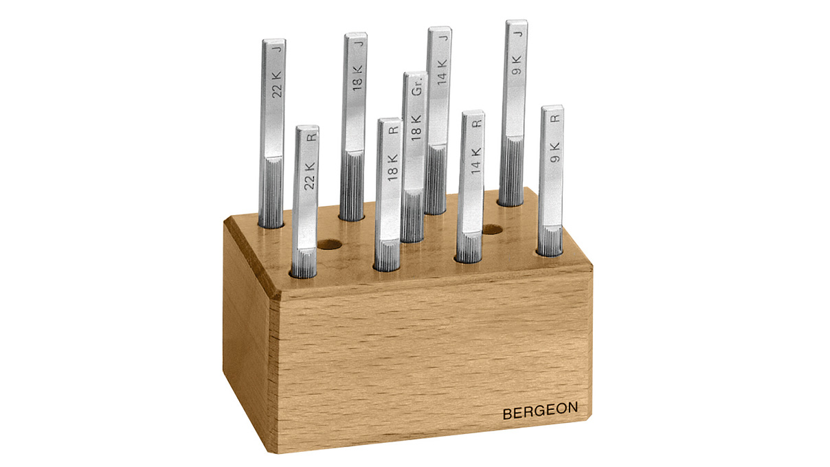 Bergeon 6675-S Holzsockel für Gold-Probierstifte