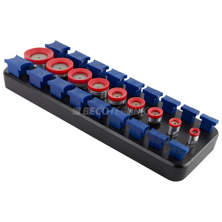 VOH Komplettsortiment mit 9 Saugstempel und 9 Spannklauen für Pressstock Fimecor B-30
