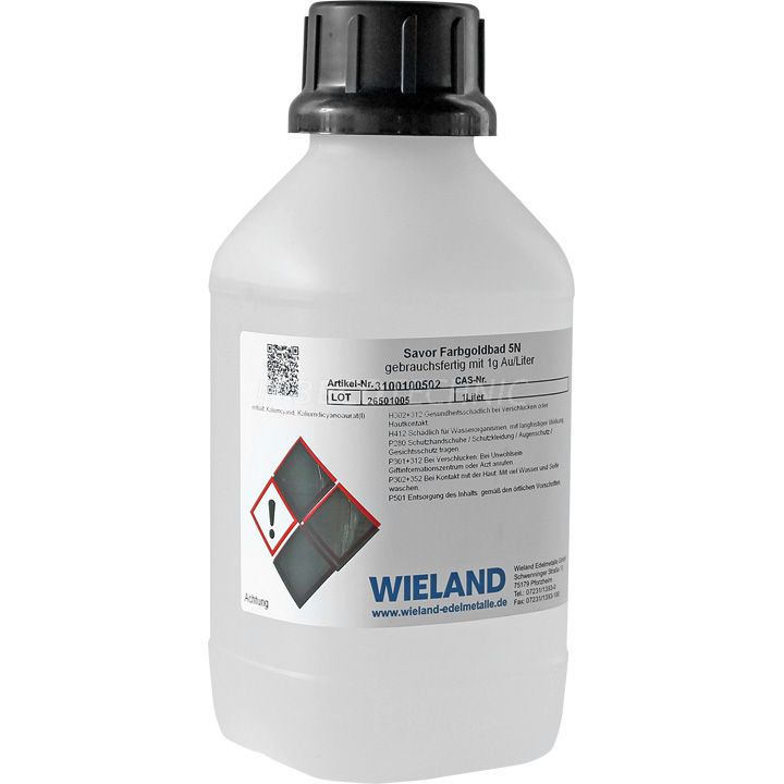 Farbgoldbad Savor mit 1 g Au/l, cyanidisch 5 N (rot) (gebrauchsfertig 1 Liter)
