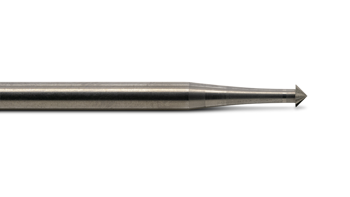 WS SQ Fräser Typ P, Kegel 90°, Kopf Ø 1 mm, Schaft 2,35 mm, 6 Stück