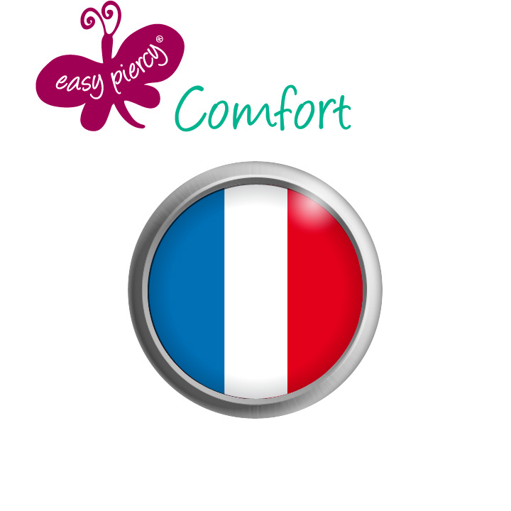 1 Paar Easy Piercy Comfort Ohrstecker Ø 5,5 mm, weiß, Frankreich