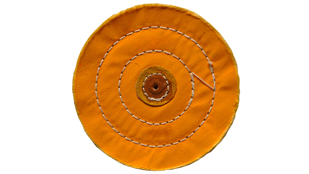 Schwabbelscheibe, Baumwolle, gelb, Ø 100 mm, Breite 25 mm