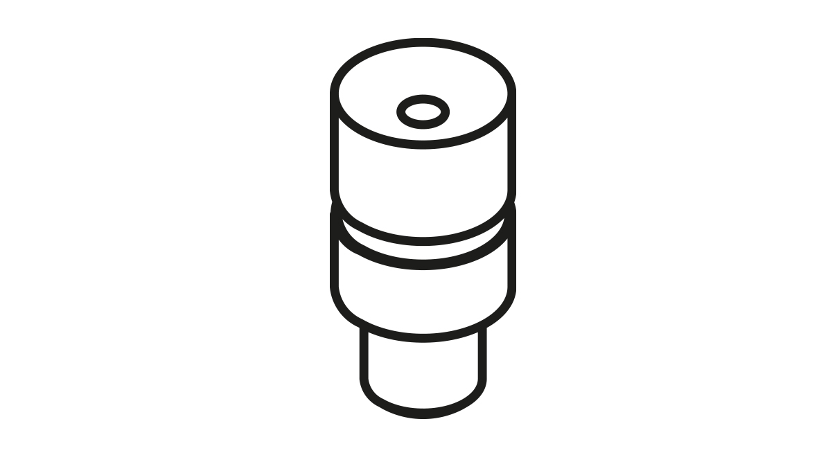 Bergeon 15285-T18 Ambösschen, vertieft, ausgehöhlt, gebohrt, Ø 6 mm, Innen-Ø 1,5 mm, gehärteter Stahl