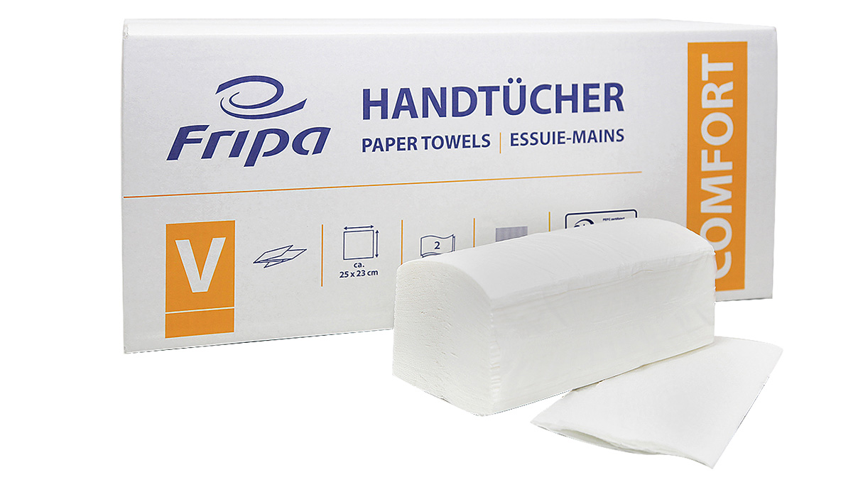 Fripa Papierhandtuch, 2-lagig, V-Falz, 3200 Blatt
