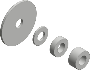 Flansch- und Distanzstücke für 2 Leisten Ø 25 mm