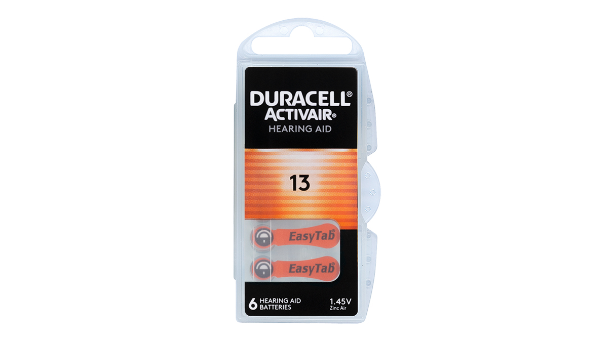 Duracell Activair Pack 6 Hörgerätebatterien Zink Air Nr. 13, Blister