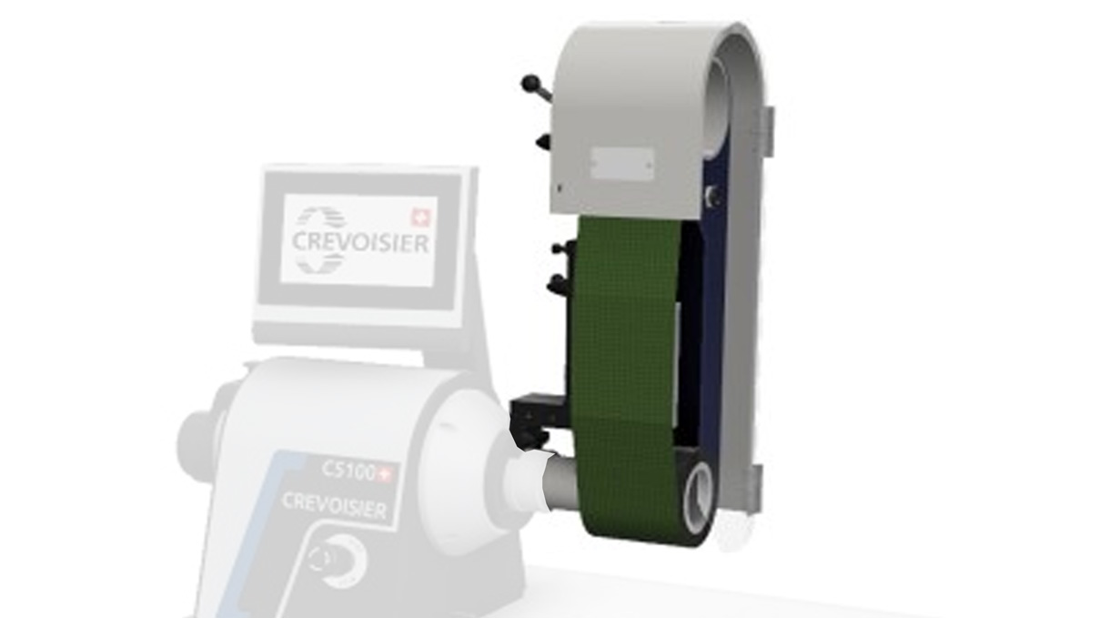 Crevoisier Bandschleif-/Satiniereinheit vertikal (M12), inkl. Schleifhalterung 1000 x 100, Bandauflage aus gehärtetem Stahl,
Antriebsrolle aus geriffeltem Gummi in Ø 100 mm