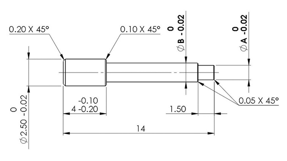 Horia AMF 2000-07 N° 9 Einsatz zum Ausstoßen von Tuben, Ø A 1,32 | Ø B 1,75 mm