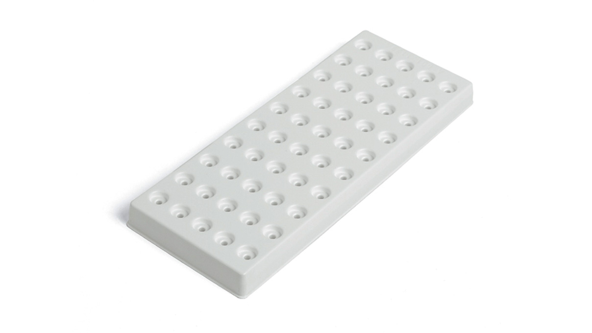 Kunststoffeinlage für Sortimentsbox N° 207566, 50 Fächer Ø 11 x 3 mm