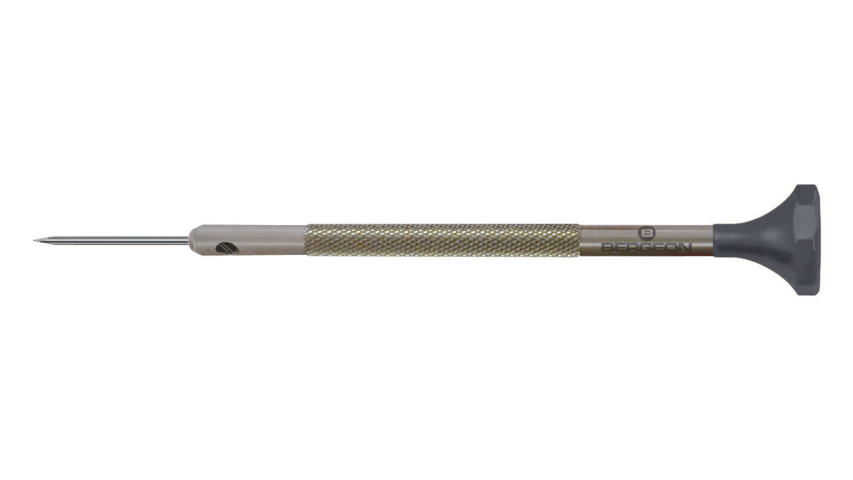 Bergeon 30081-110 Schraubendreher aus Edelstahl 1,10 mm, grau, ergonomischer Kopf aus
selbstschmierendem Kunststoff POM
