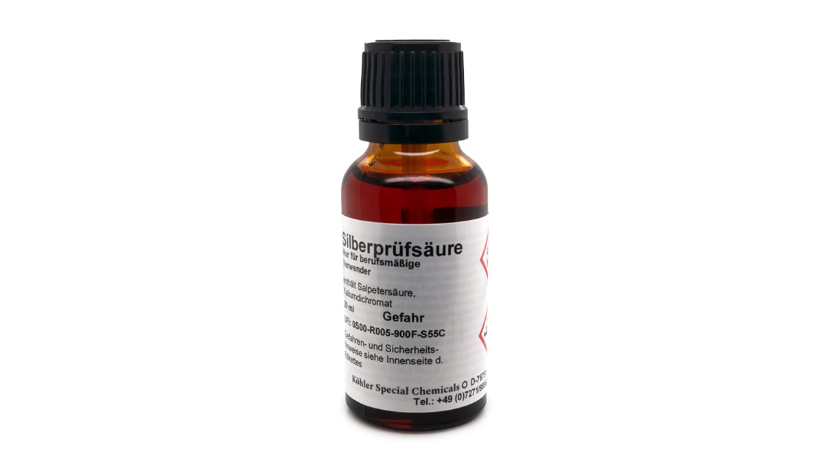 20 ml Flasche Probiersäure für Silber