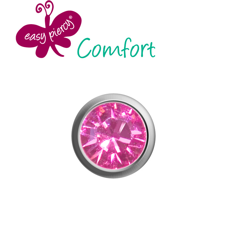 1 Paar Easy Piercy Comfort Ohrstecker Ø 2,95 mm, weiß, Rosé Imitation