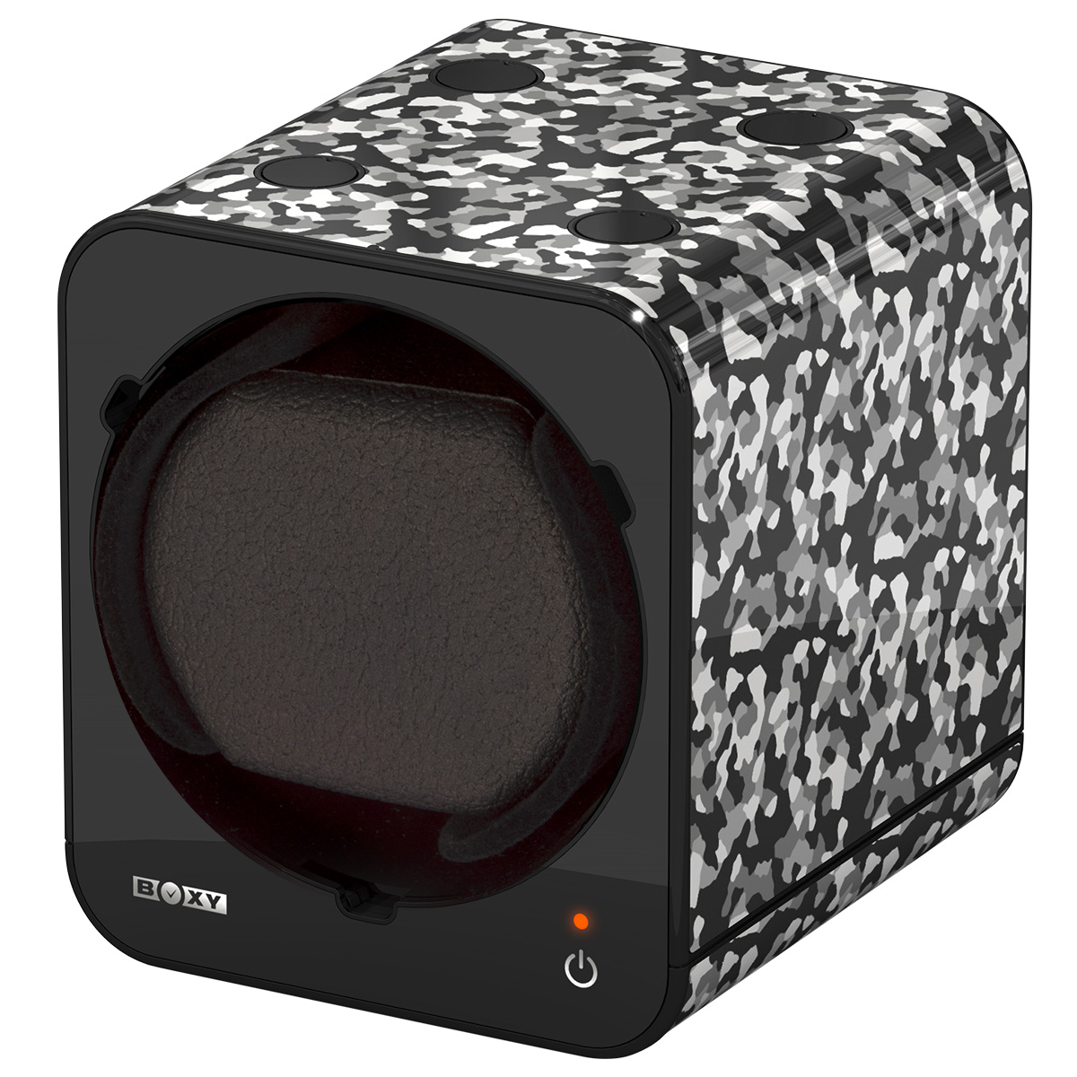 Boxy Fancy Brick Uhrenbeweger, Camouflage schwarz/weiß, ohne Adapter