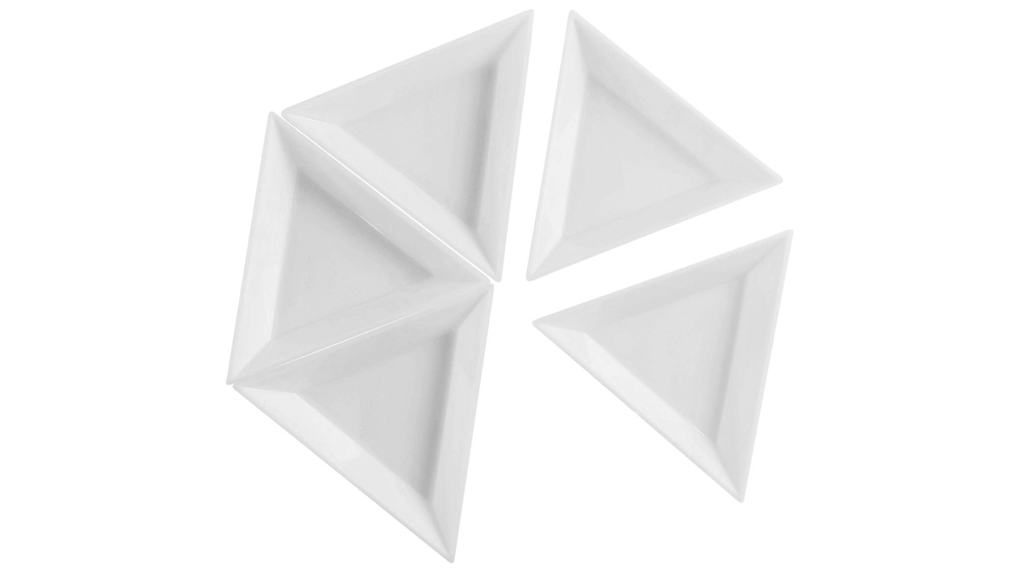 Schalen, Kunststoff, dreieckig, 75 mm, weiß