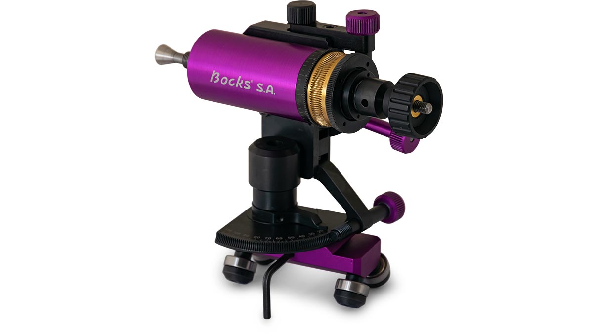 Polierapparat mit Zahnschiene, mit Feineinstellung bis 45° (M10x1), rechts