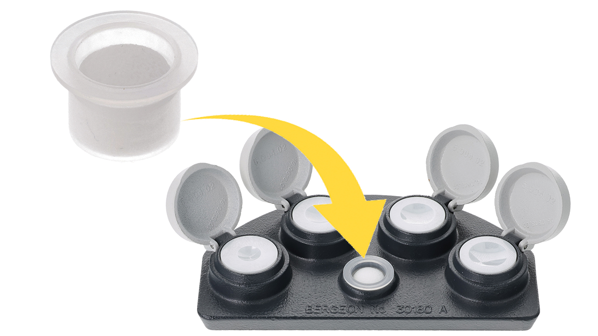 Bergeon 11582-01 Ölnäpfchen mit saugfähigem Schaumstoff für Ölbehälter 30180, Ø 10 mm, 1 Stück