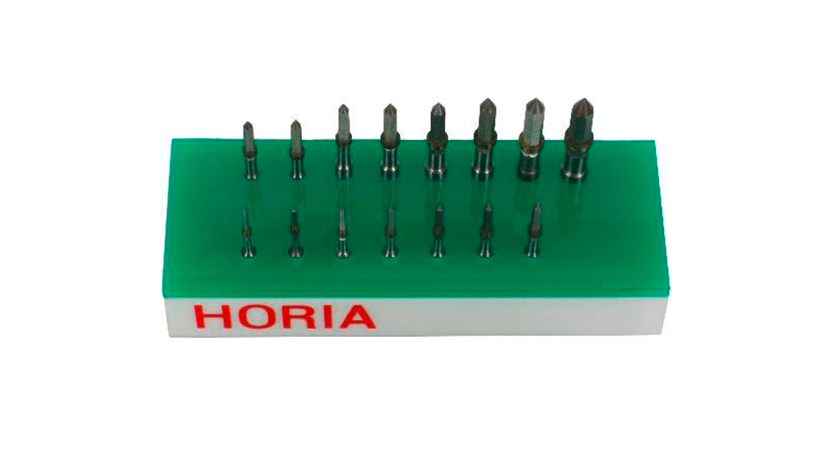 Horia H 510 Sortiment von 15 Reibahlen, auf Kunststoffsockel
