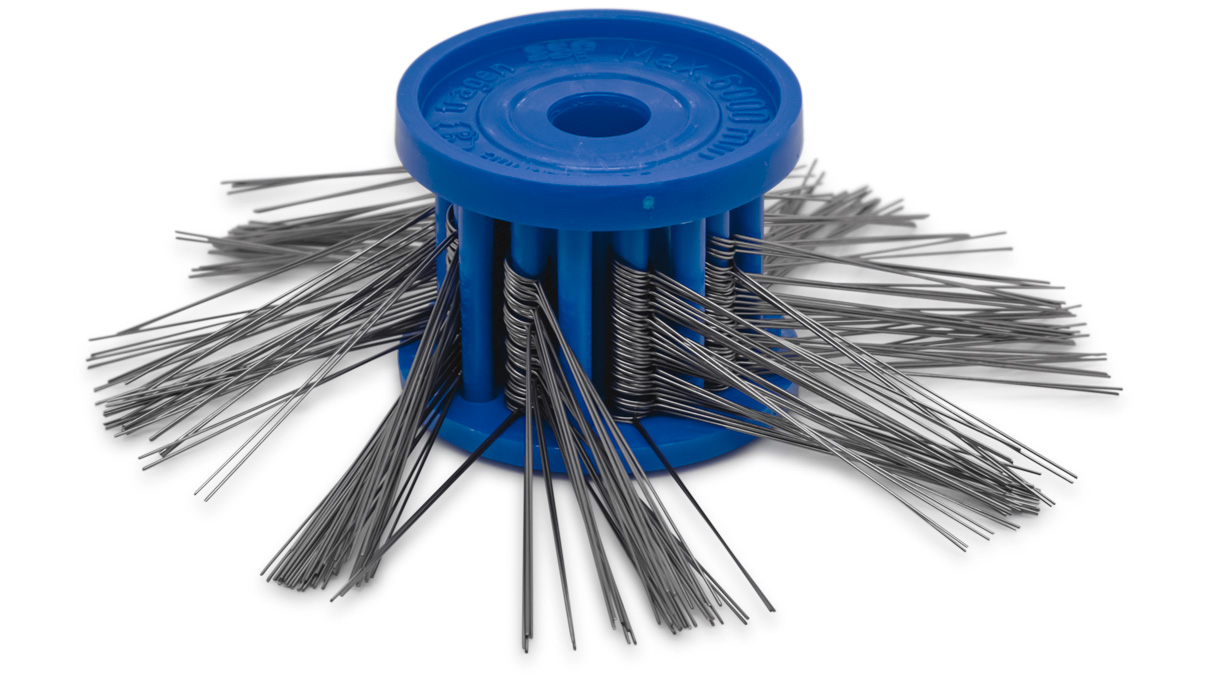 Mattschlagbürste, blau, Ø 90 mm, Draht Ø 0,45 mm