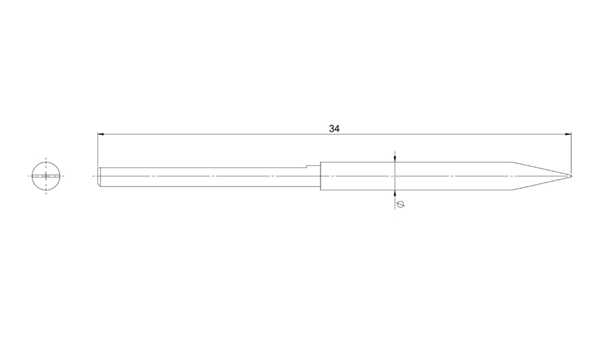 Lecureux Schraubendreherklinge, L 34 mm, Schlitz (V), Ø 2,1 mm