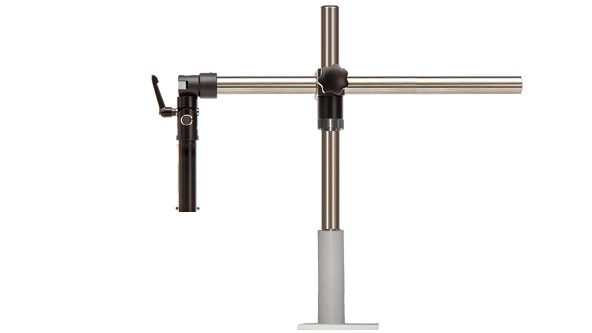 Tischstativ Ausleger B lang (55 cm x 65 cm) für Mikroskope, ohne Mikroskopträger, mit Aufschraubplatte