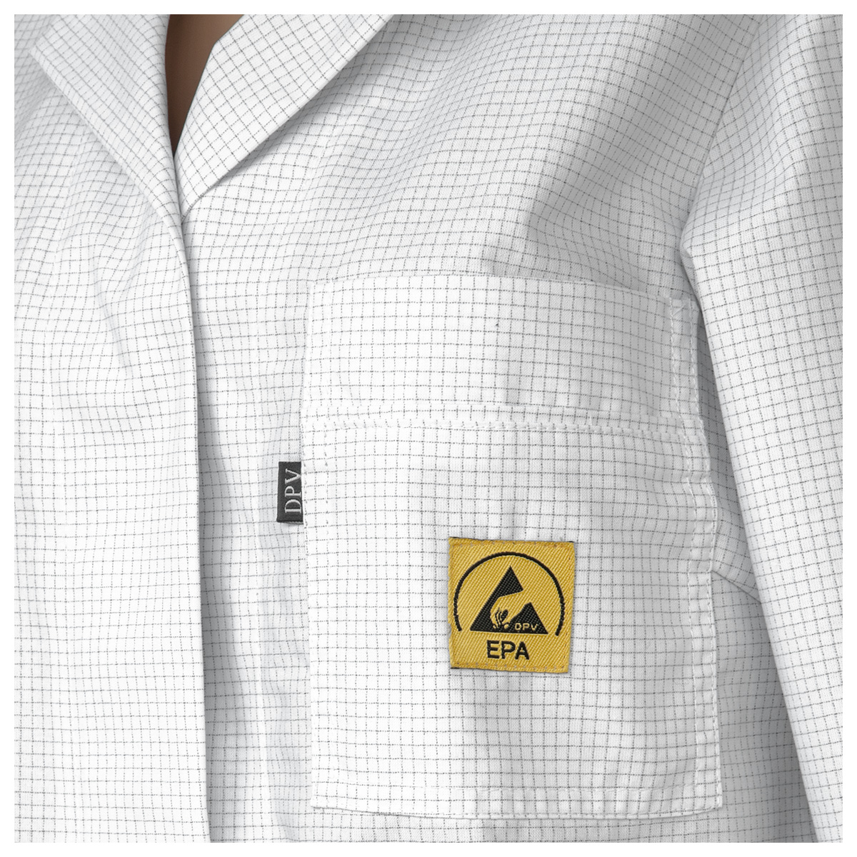 ESD-Arbeitsmantel Typ WLW-175, Damenschnitt, Kurzarm, kurzform, Größe M