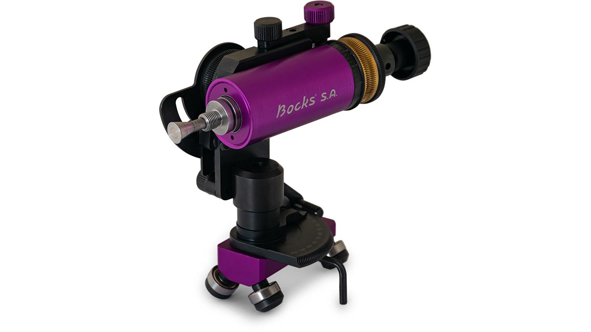 Polierapparat mit Zahnschiene, mit Feineinstellung bis 45° (M10x1), rechts