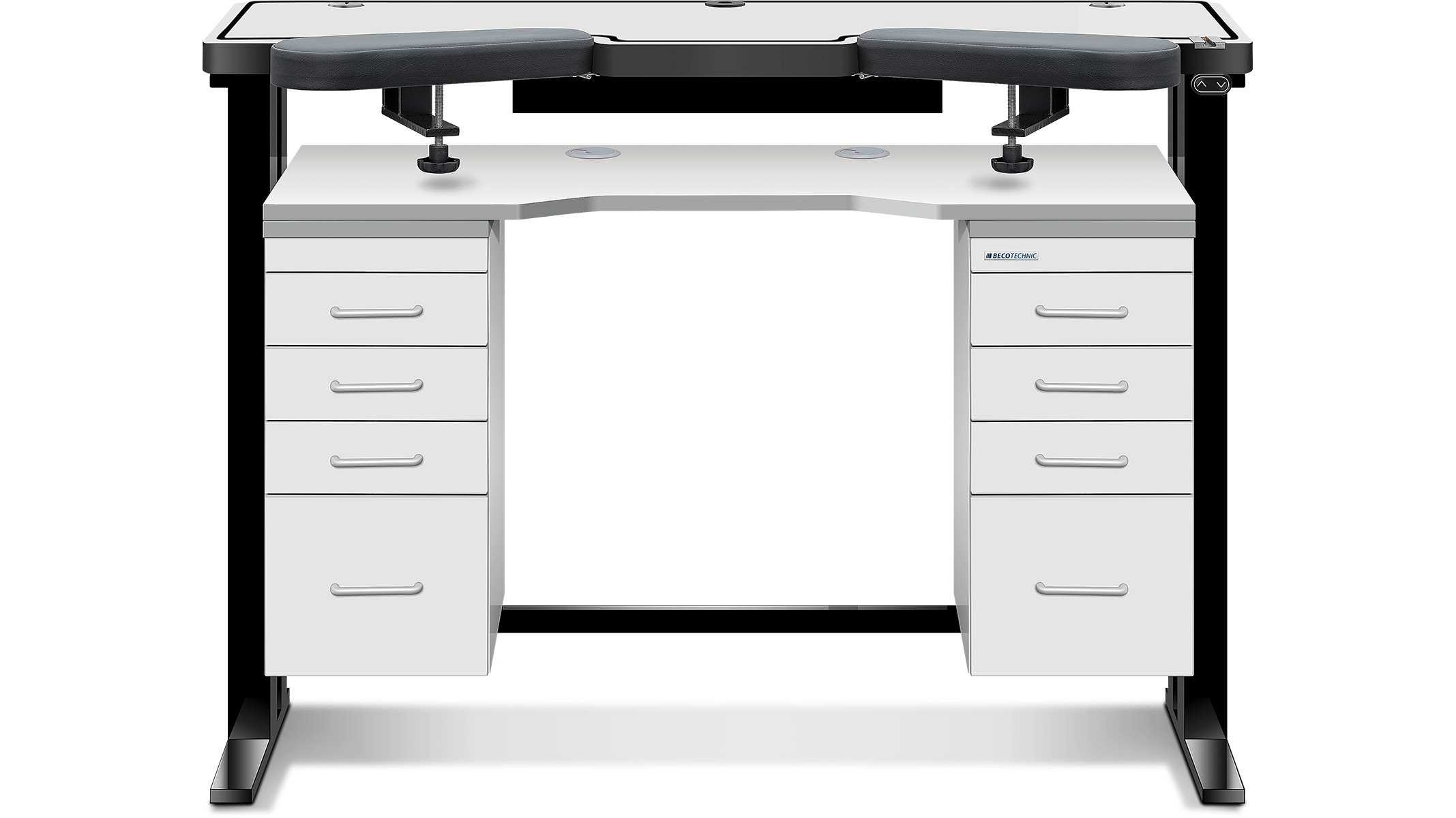 Ablageplatte, durchgehend, weiß, Sonderausstattung für Ergolift Evolution 120 cm