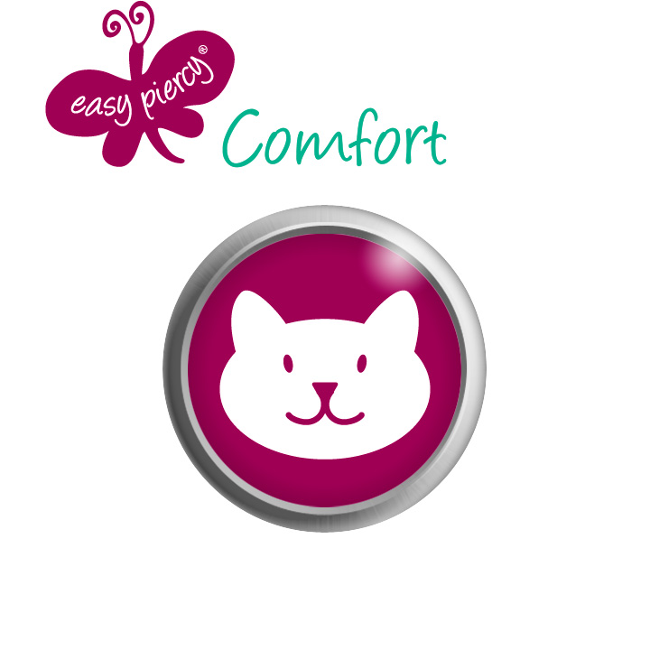 1 Paar Easy Piercy Comfort Ohrstecker Ø 5,5 mm, weiß, Katze