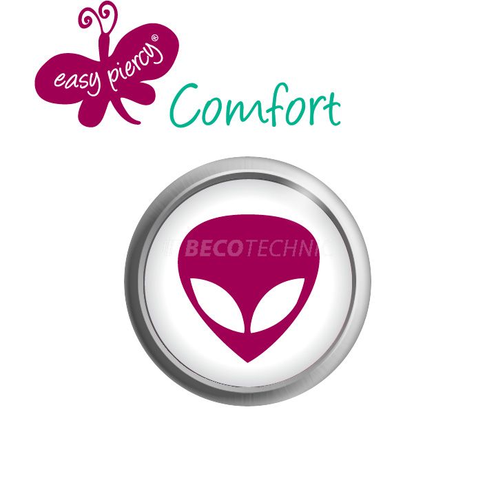 1 Paar Easy Piercy Comfort Ohrstecker Ø 5,5 mm, weiß, Alien