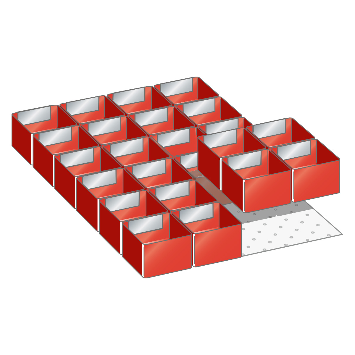 Lista Einsatzkästen, Set für 18 x 27 E mit Fronthöhe 75 mm, 24 Stück