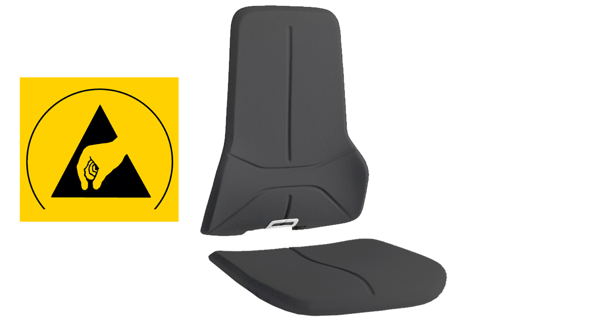 Polsterelement Supertec 9588E-CP01 ESD für Arbeitsstuhl Neon, schwarz