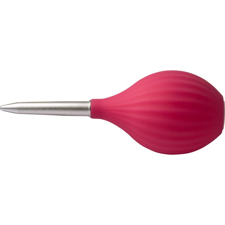 Gummi-Staubbläser Pink mit zwei Kunstoffaufsätzen