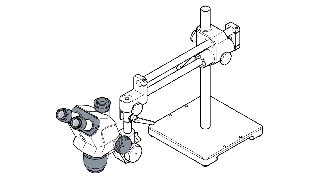 Zeiss Stativ SDA, Tischstativ mit Doppelausleger ohne Grundplatte