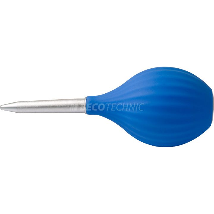 Gummi-Staubbläser Blau mit zwei Kunstoffaufsätzen