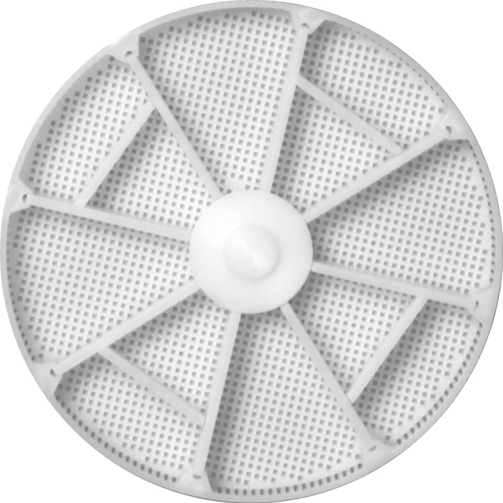 Korb aus Kunststoff, Höhe 8 mm (innen Höhe 6,5 mm), Ø 80 mm, mit 12er Unterteilung und doppelter
Außenwand, N° 15898 für ACS900 / ACS921