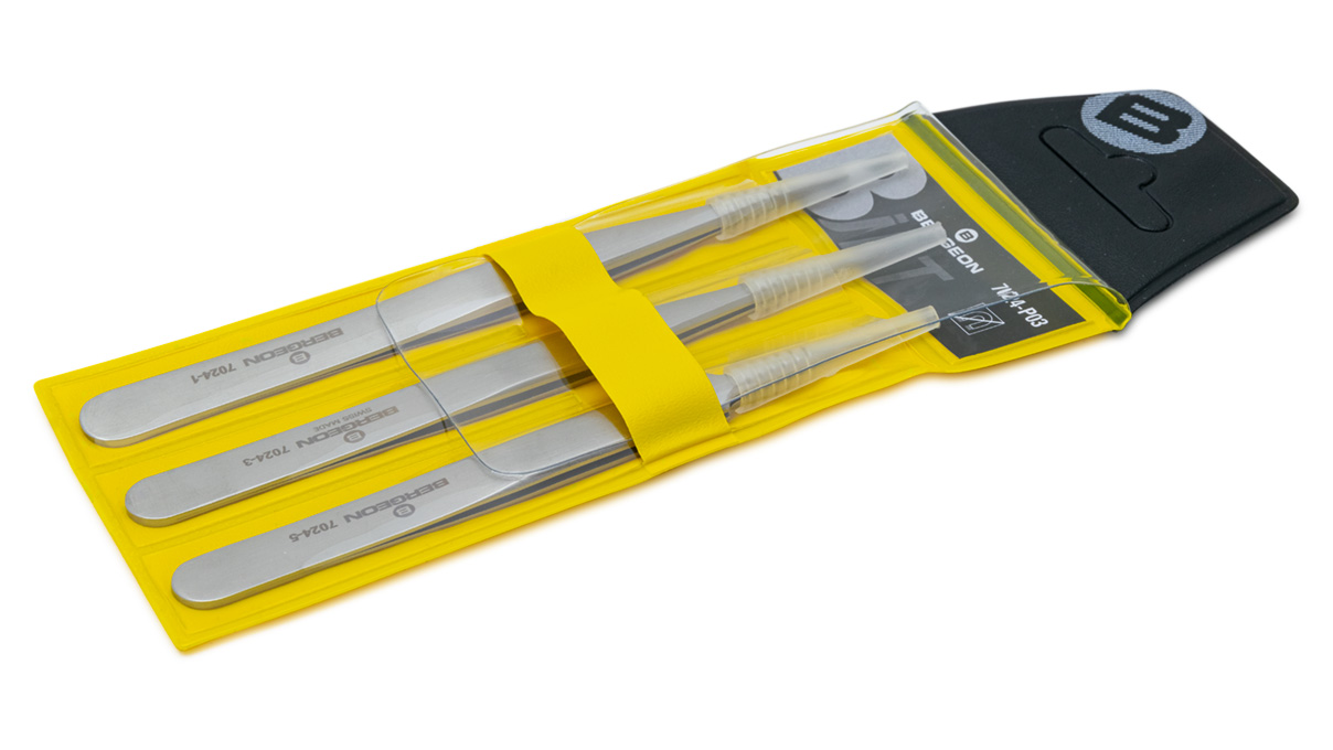 Bergeon 7024-P03 Set mit 3 Kornzangen